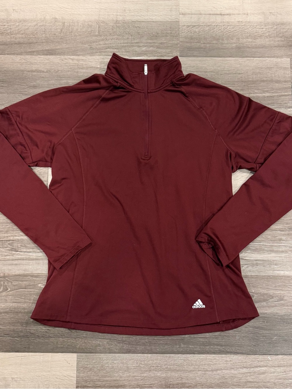 Adidas Golf Womens Maroon Quarter Zip Long Sleeve Pullover Activewear Size Large